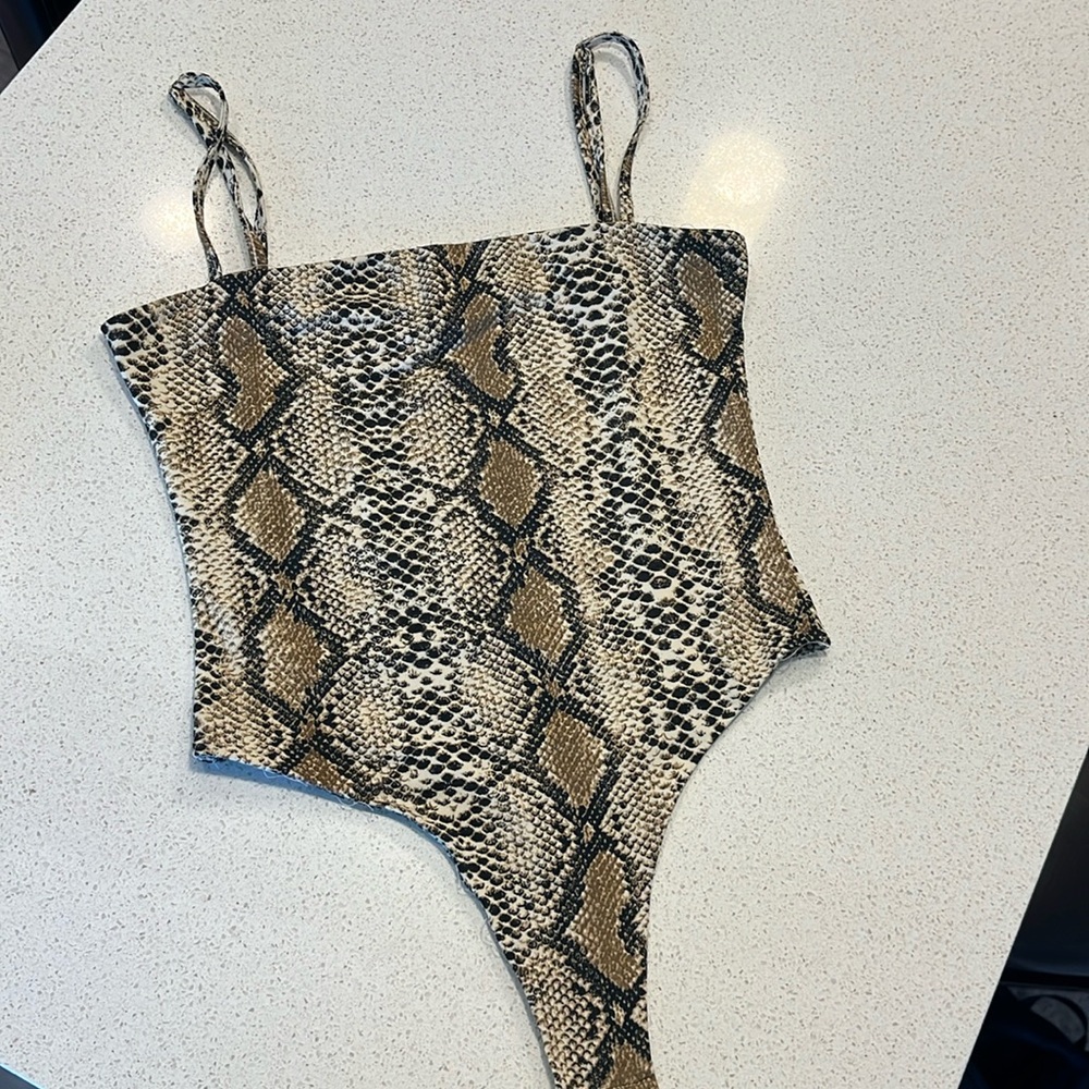 Snake print bodysuit